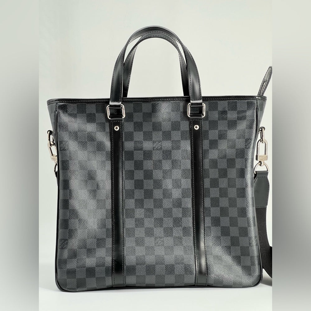 Louis Vuitton Tadao Damier Graphite Black Canvas Tote Bag