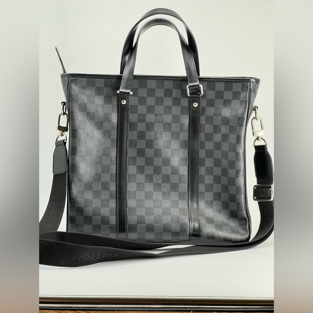 Louis Vuitton Tadao Damier Graphite Black Canvas Tote Bag