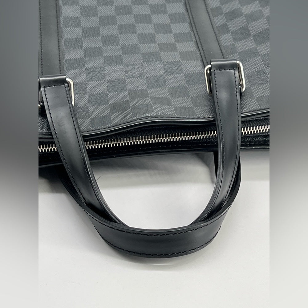 Louis Vuitton Tadao Damier Graphite Black Canvas Tote Bag