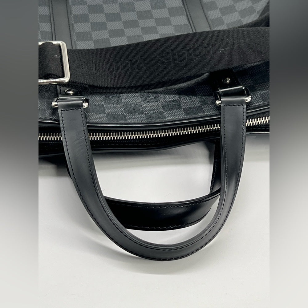 Louis Vuitton Tadao Damier Graphite Black Canvas Tote Bag