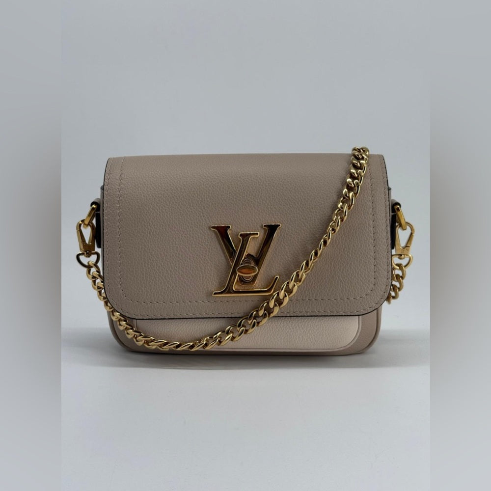 Louis Vuitton Lockme Tender Beige Leather Shoulder Bag