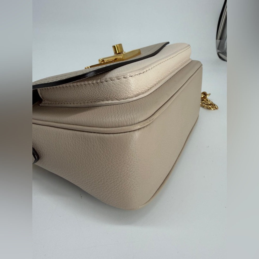 Louis Vuitton Lockme Tender Beige Leather Shoulder Bag