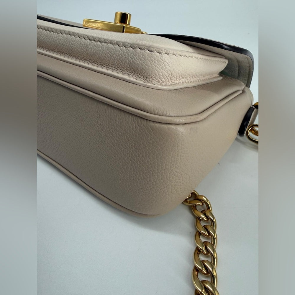 Louis Vuitton Lockme Tender Beige Leather Shoulder Bag
