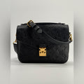Louis Vuitton Pochette Metis Empreinte Leather Monogram Shoulder Bag Black