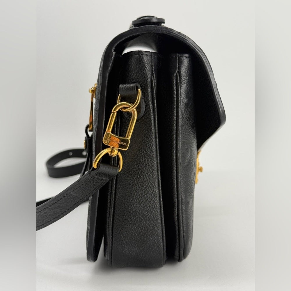 Louis Vuitton Pochette Metis Empreinte Leather Monogram Shoulder Bag Black
