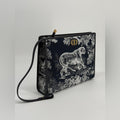 Dior Montaigne Dea Pouch/Clutch In Navy Blue Fabric And Leather