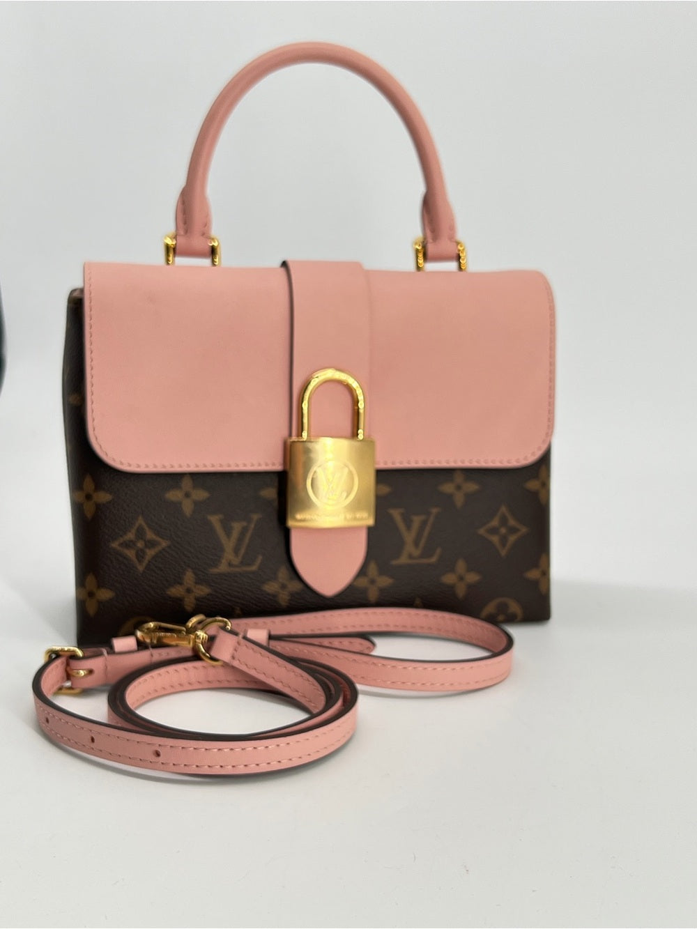 Louis Vuitton Locky BB in Monogram Canvas and Rose Poudre Pink Handbag