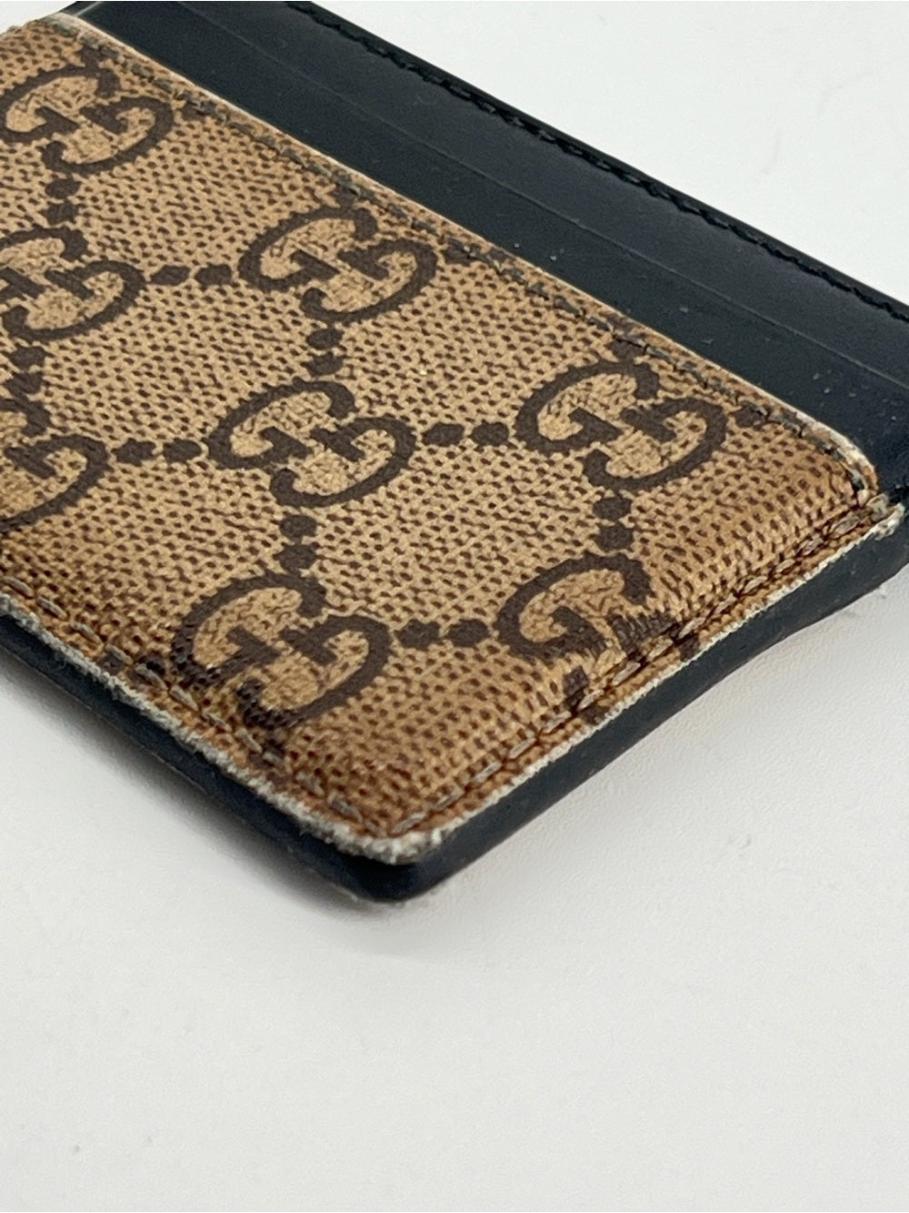Gucci Kingsnake GG Supreme Brown Canvas Card Holder