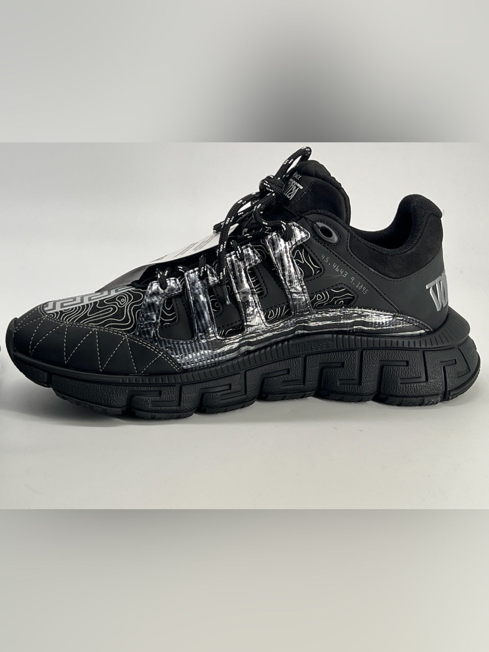 Versace Trigreca Black Silver Man’s Sneakers Size EU 44.5