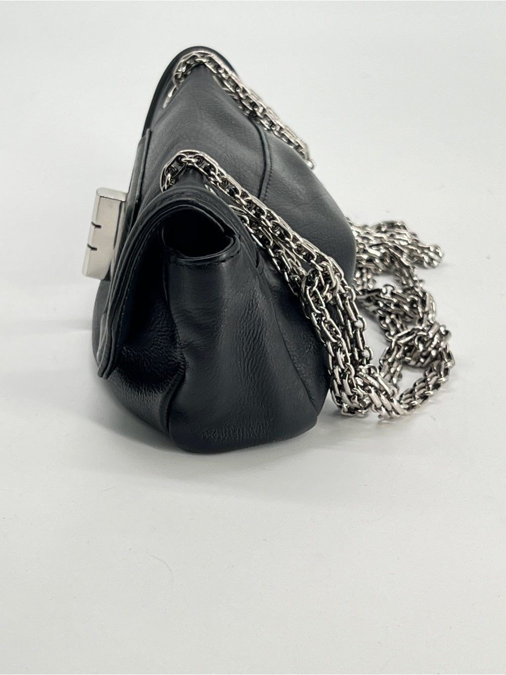 Chanel Mademoiselle Small Black Leather Lock Flap Bag