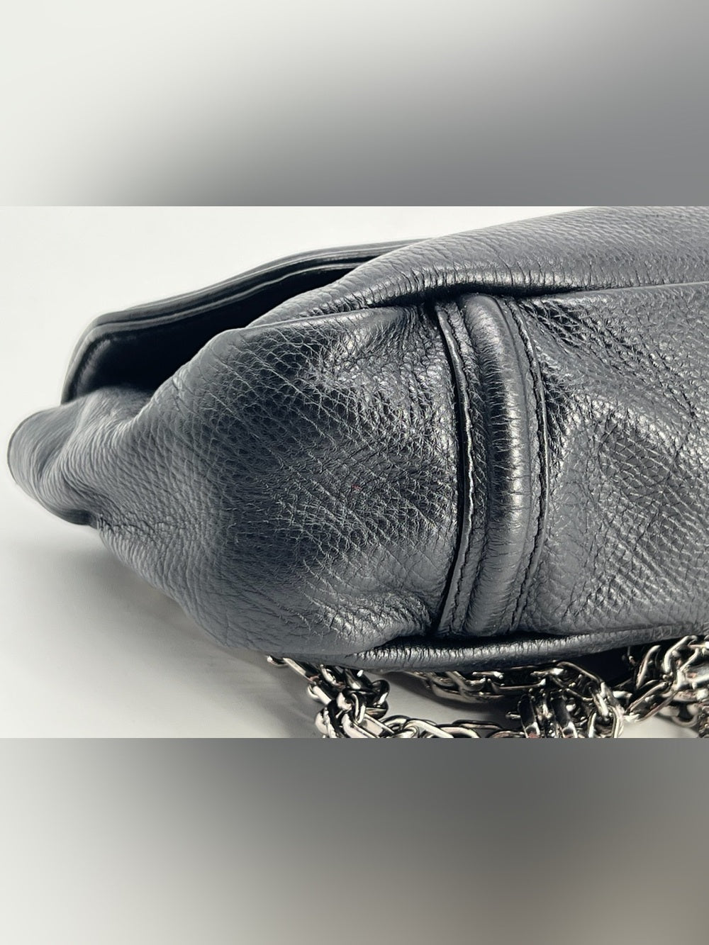 Chanel Mademoiselle Small Black Leather Lock Flap Bag