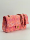 Chanel Classic Medium Tweed Pink Shoulder Bag