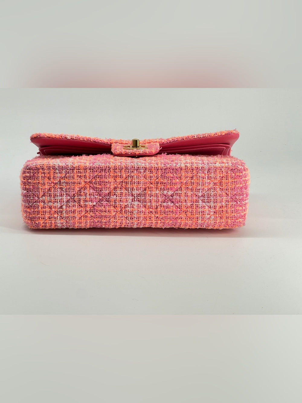 Chanel Classic Medium Tweed Pink Shoulder Bag