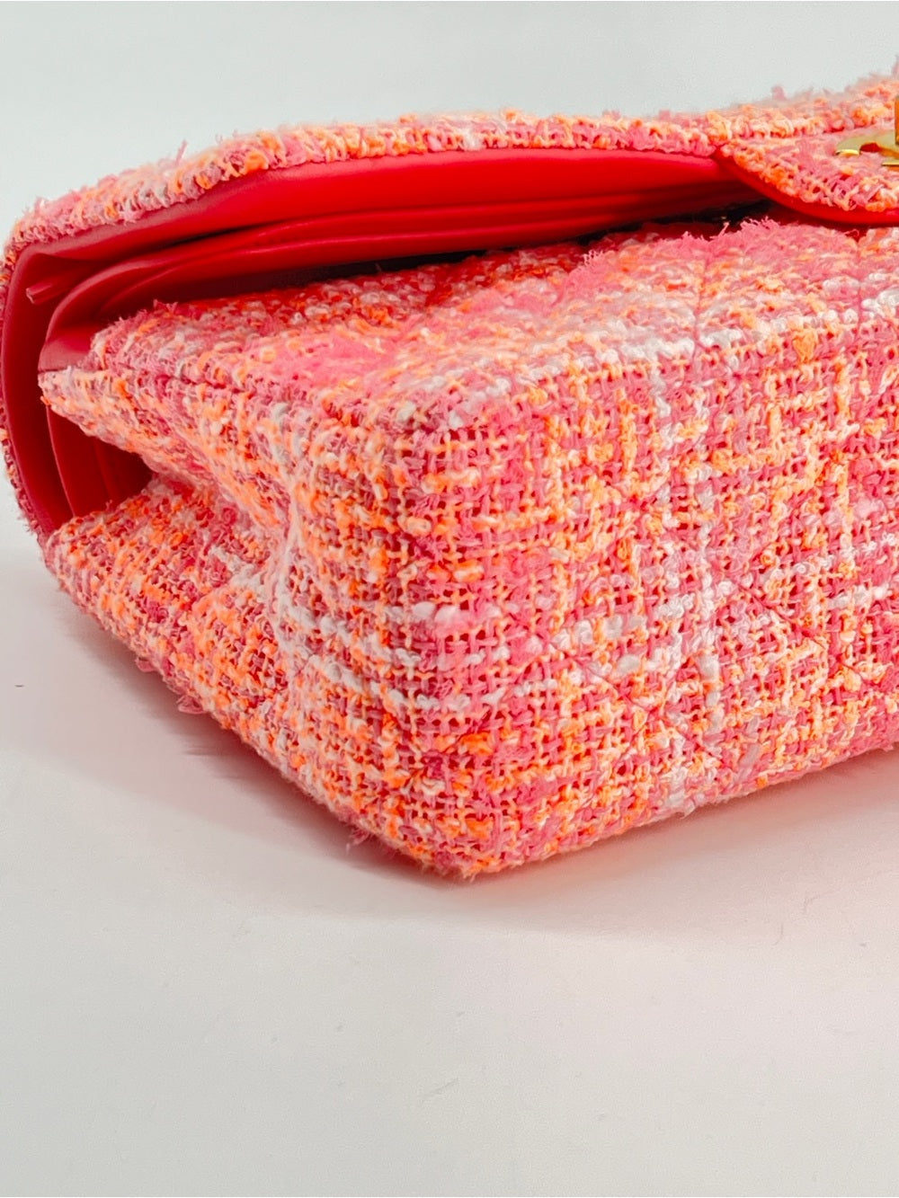 Chanel Classic Medium Tweed Pink Shoulder Bag