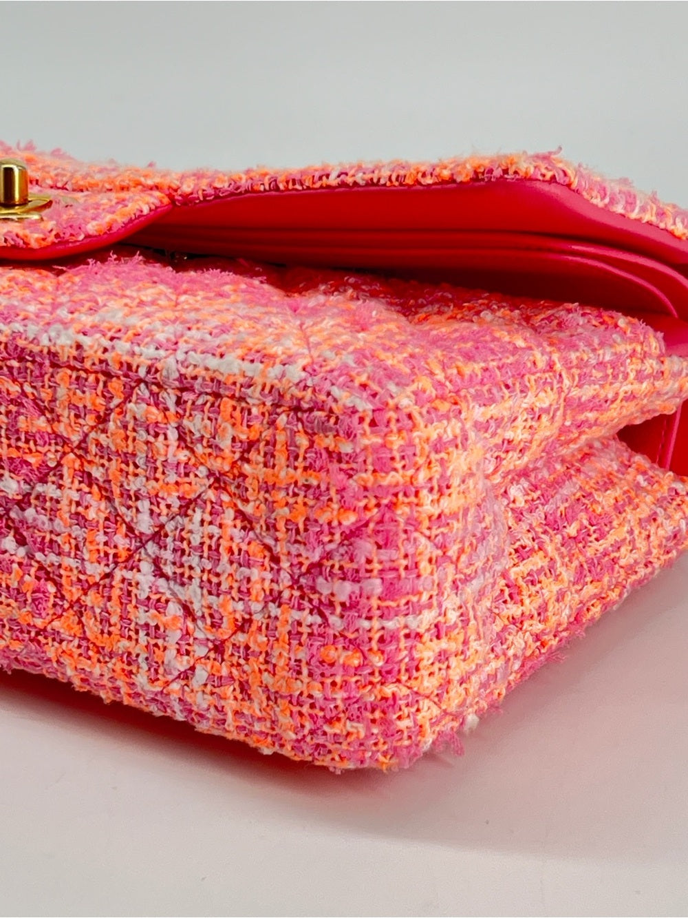 Chanel Classic Medium Tweed Pink Shoulder Bag