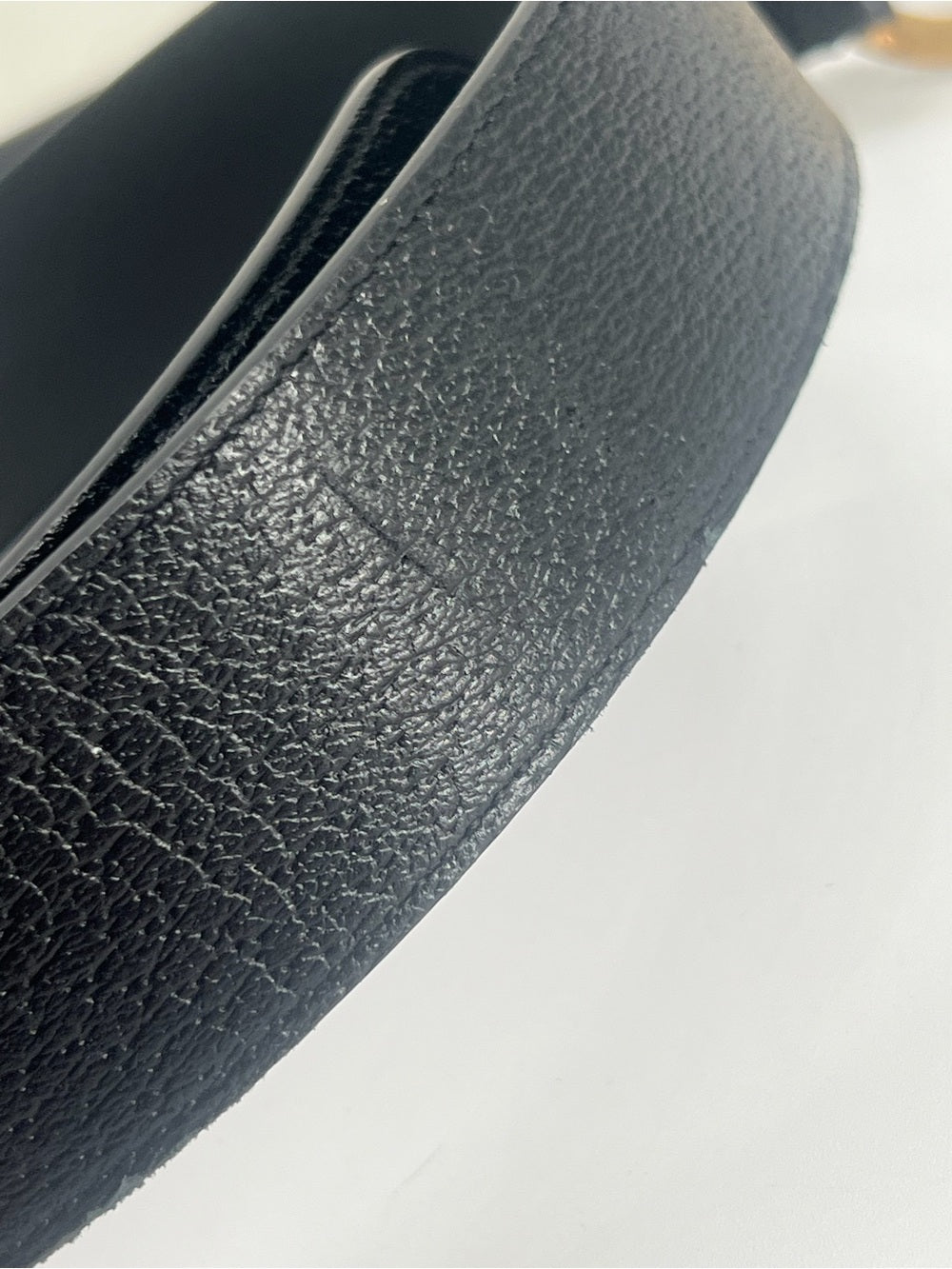 Gucci Double G Black Leather Belt with Gold Buckle