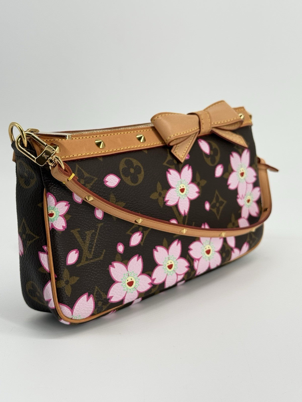 LOUIS VUITTON Monogram Cherry Blossom Takashi Murakami Pochette Accessories Bag — view 3