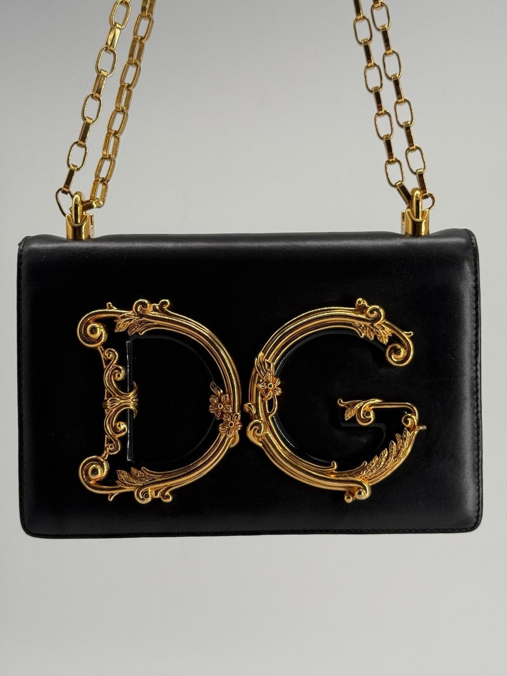 Dolce&Gabbana DG Girls Black Leather Shoulder Purse Bag — view 3