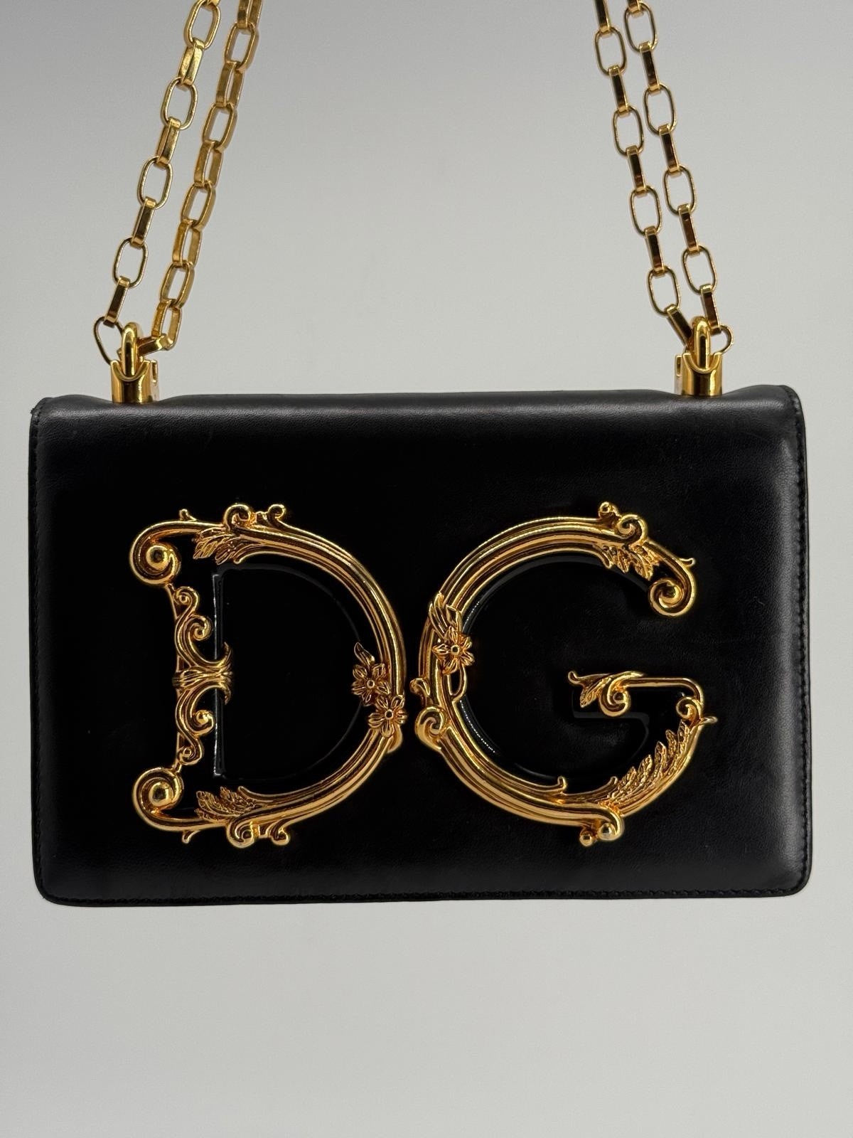 Dolce&Gabbana DG Girls Black Leather Shoulder Purse Bag — view 3