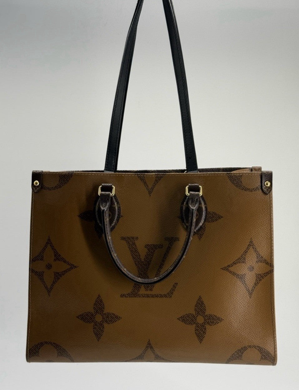 Louis Vuitton On The Go Tote MM Brown Monogram Reverse Leather Bag — view 2