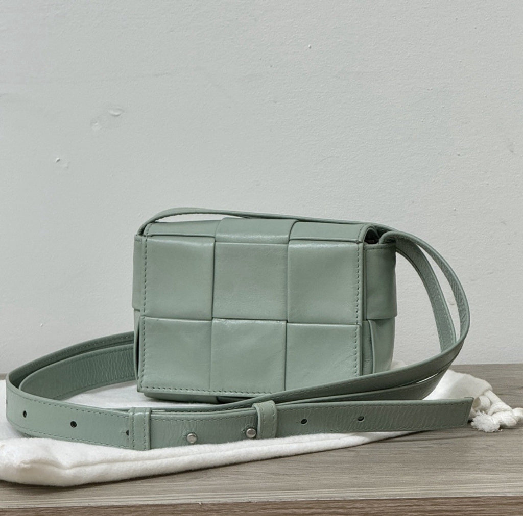 Bottega Veneta Grinkled Lambskin Intrecciato Extra Mini Cassette Crossbody Bag — view 2