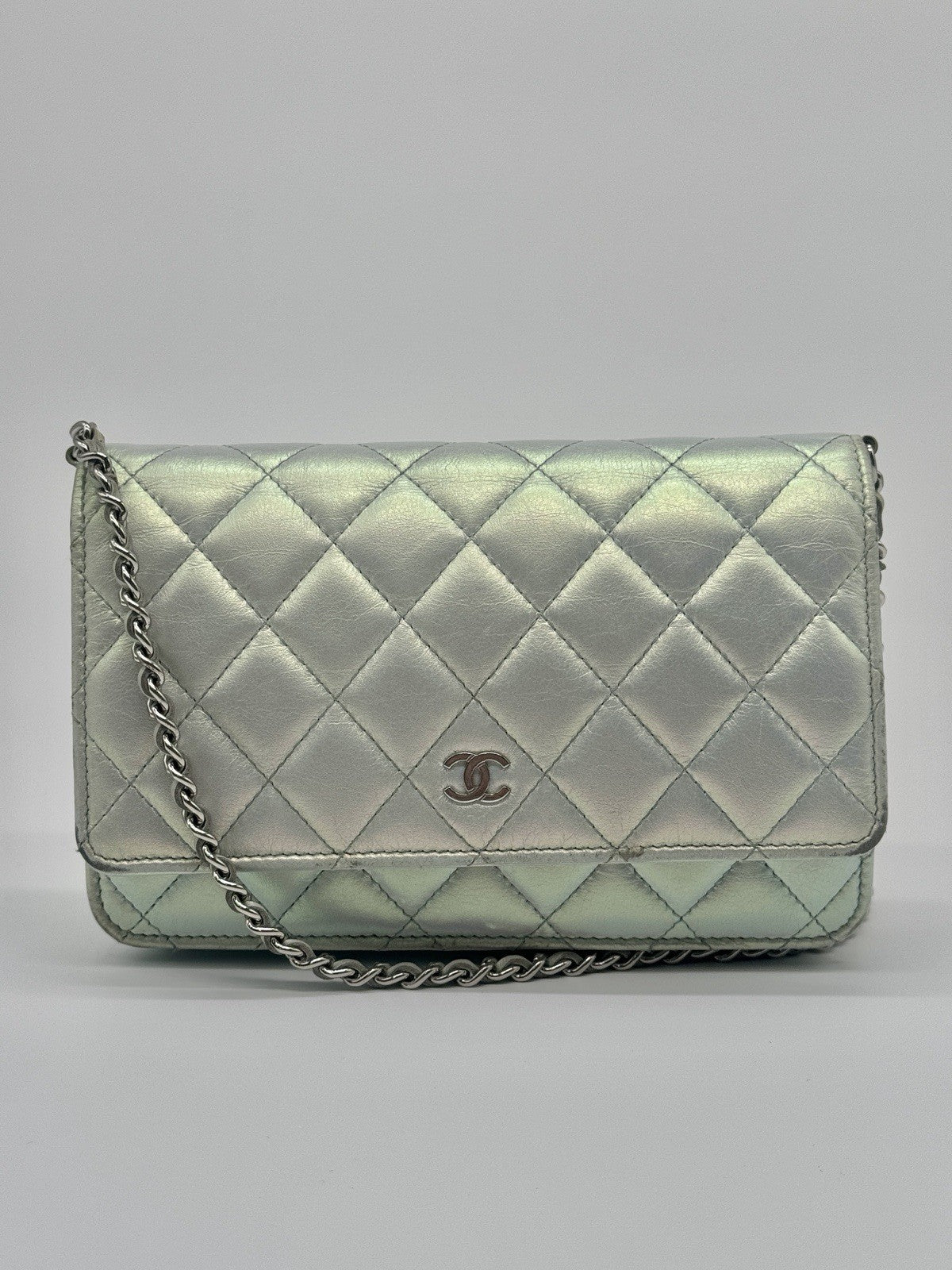 Chanel Wallet On Chain Metallic Lambskin Leather Crossbody Bag — view 1