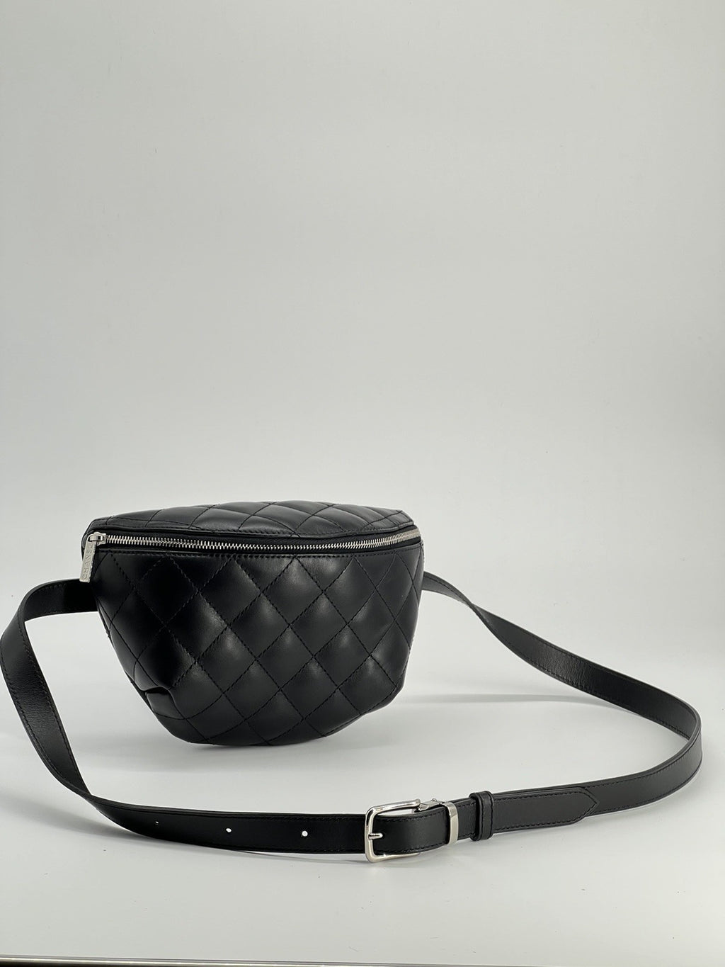 Chanel Uniform Galfskin Quilted Waist Belt Black Bag — view 2