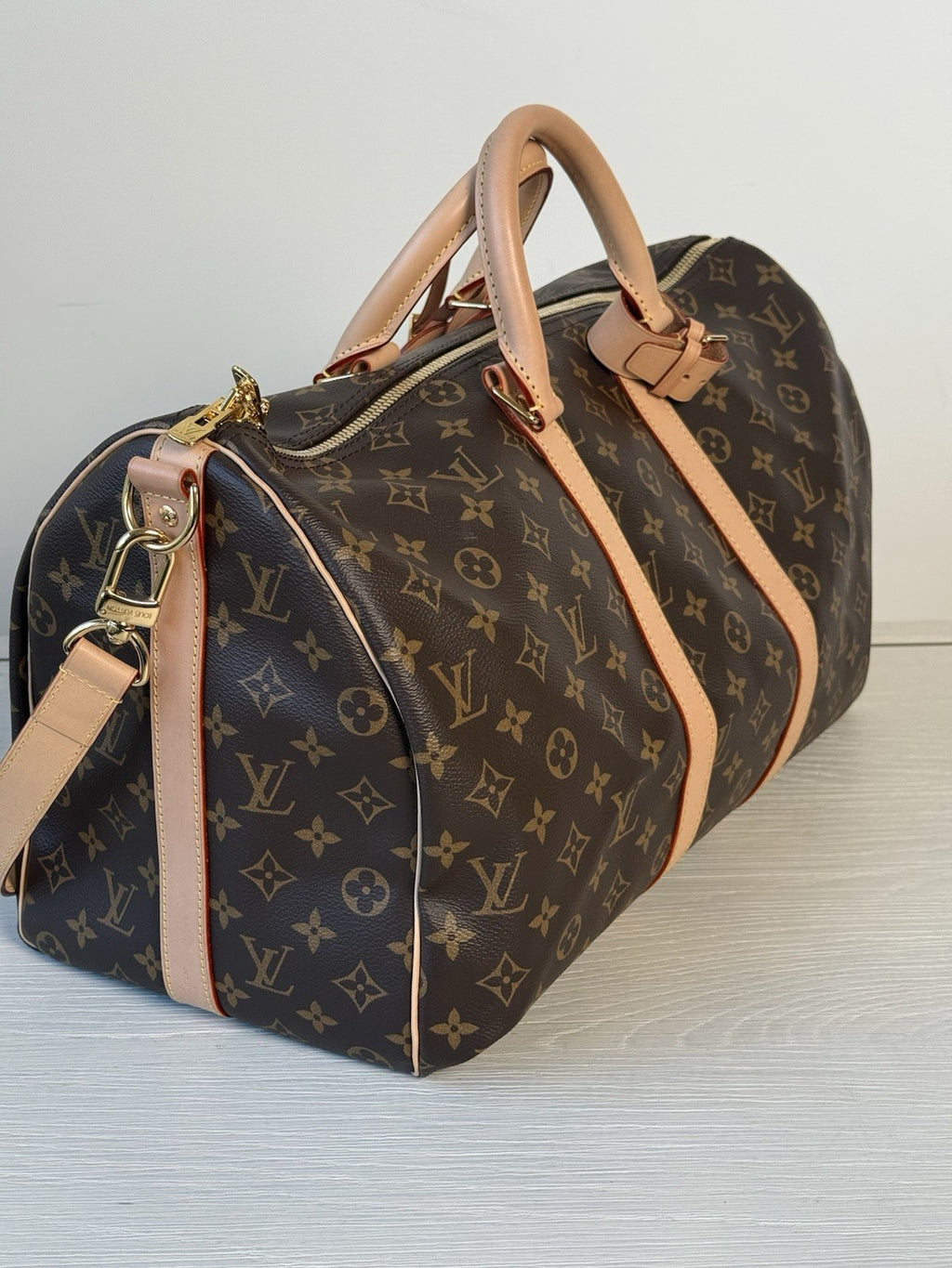 Louis Vuitton Keepall Bandouliere Duffle 45 Brown Canvas Bag — view 7