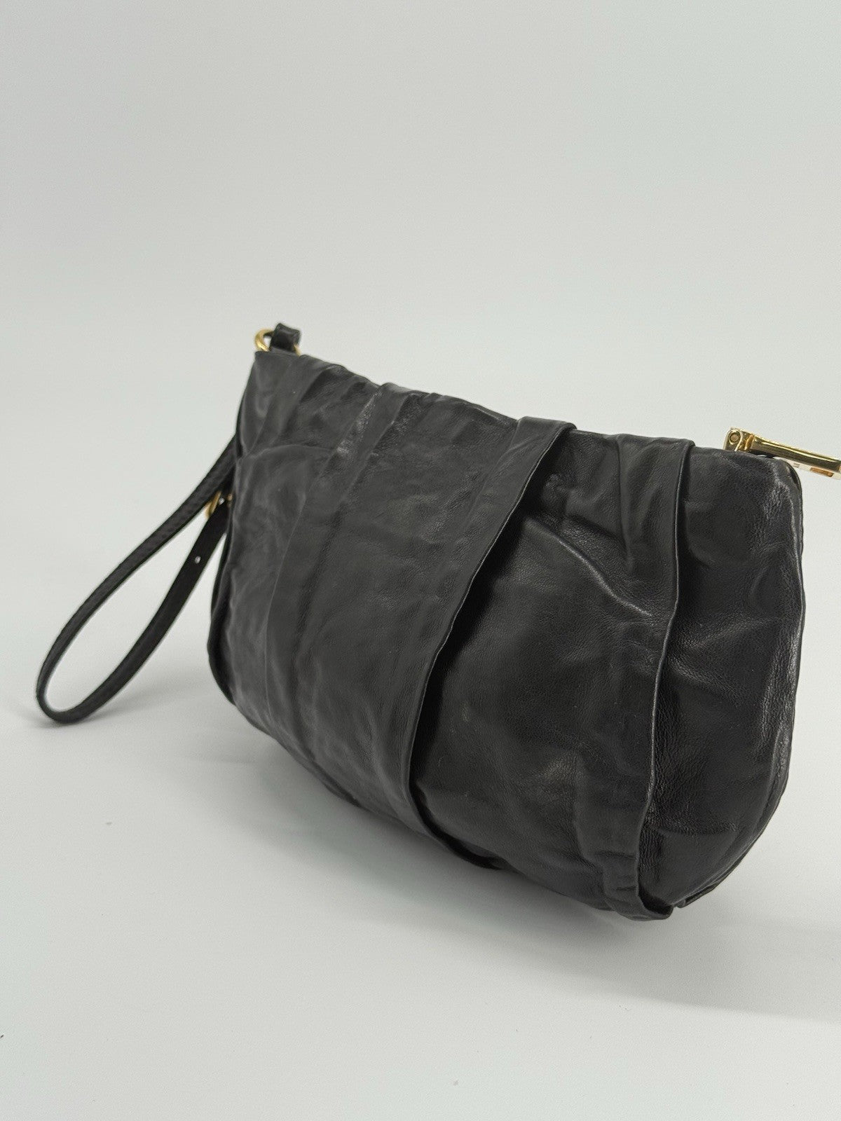 Prada Tessuto Black Leather Pouch — view 4