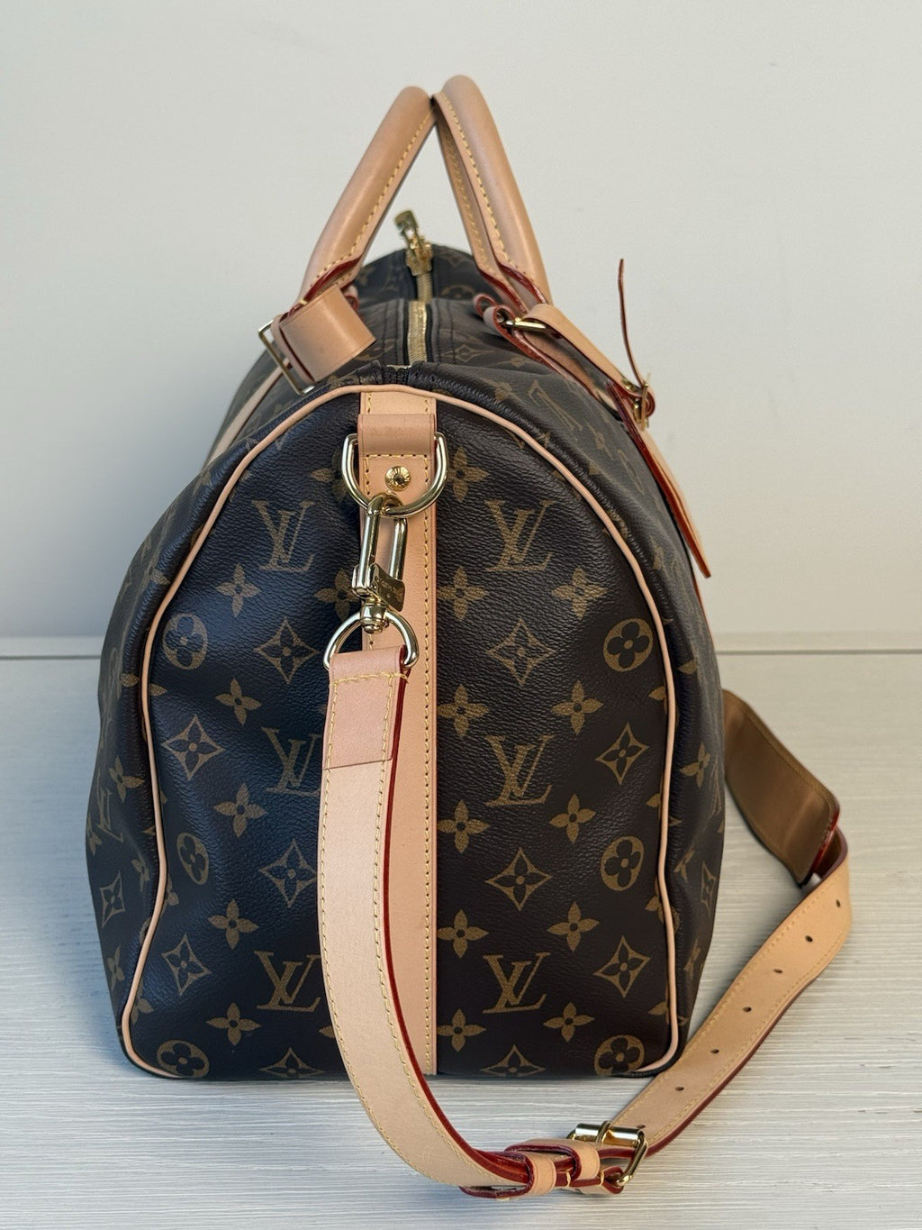 Louis Vuitton Keepall Bandouliere Duffle 45 Brown Canvas Bag — view 4