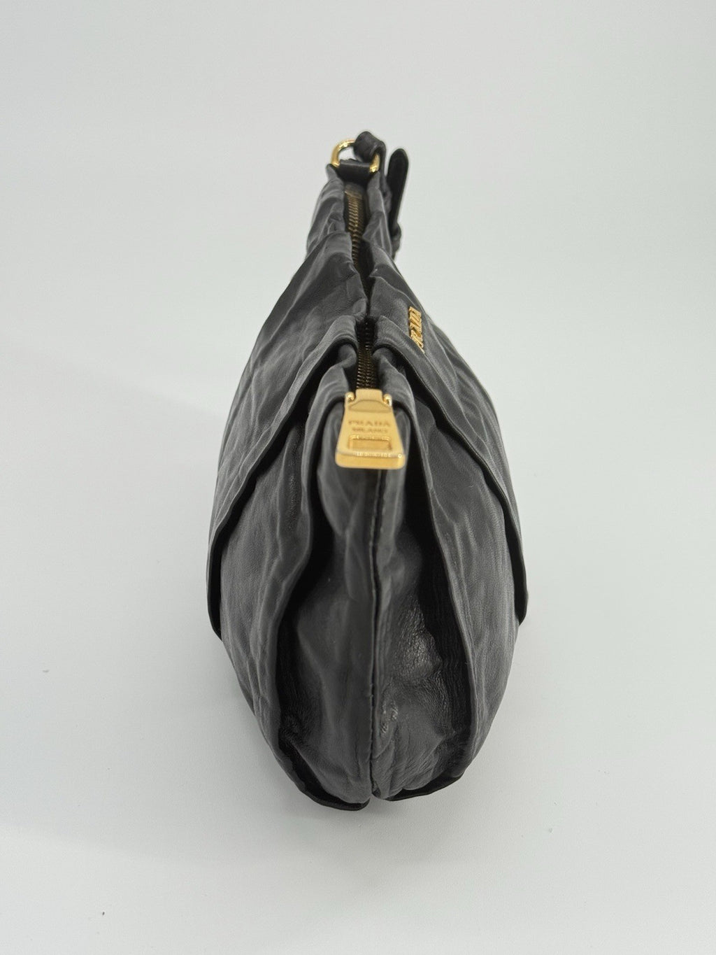 Prada Tessuto Black Leather Pouch — view 3