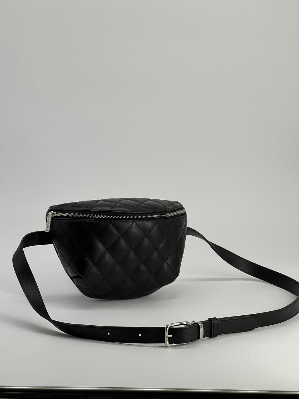 Chanel Uniform Galfskin Quilted Waist Belt Black Bag — view 1
