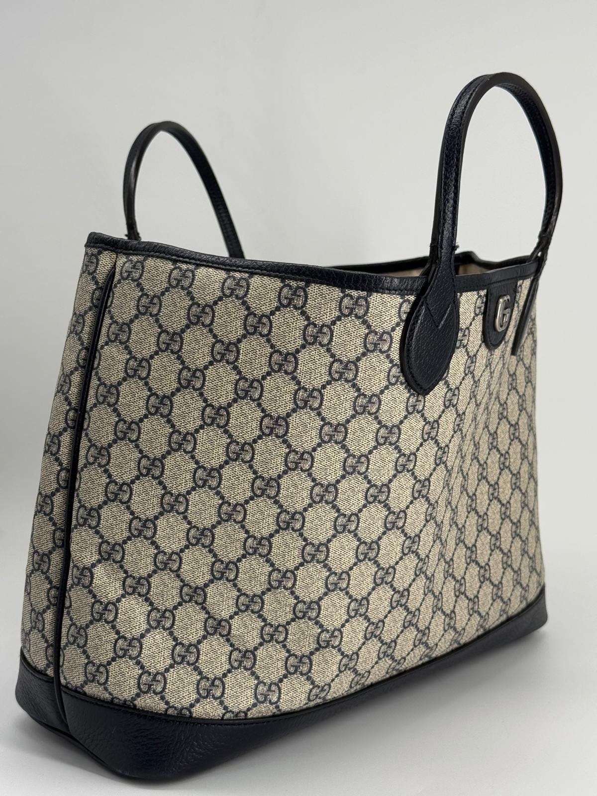 GUCCI Ophidia Medium Beige And Ebony GG Canvas Tote Bag — view 5