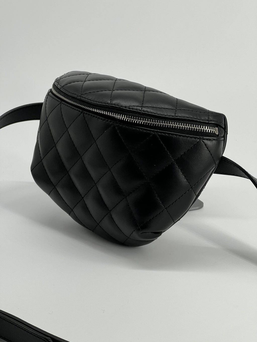 Chanel Uniform Galfskin Quilted Waist Belt Black Bag — view 4