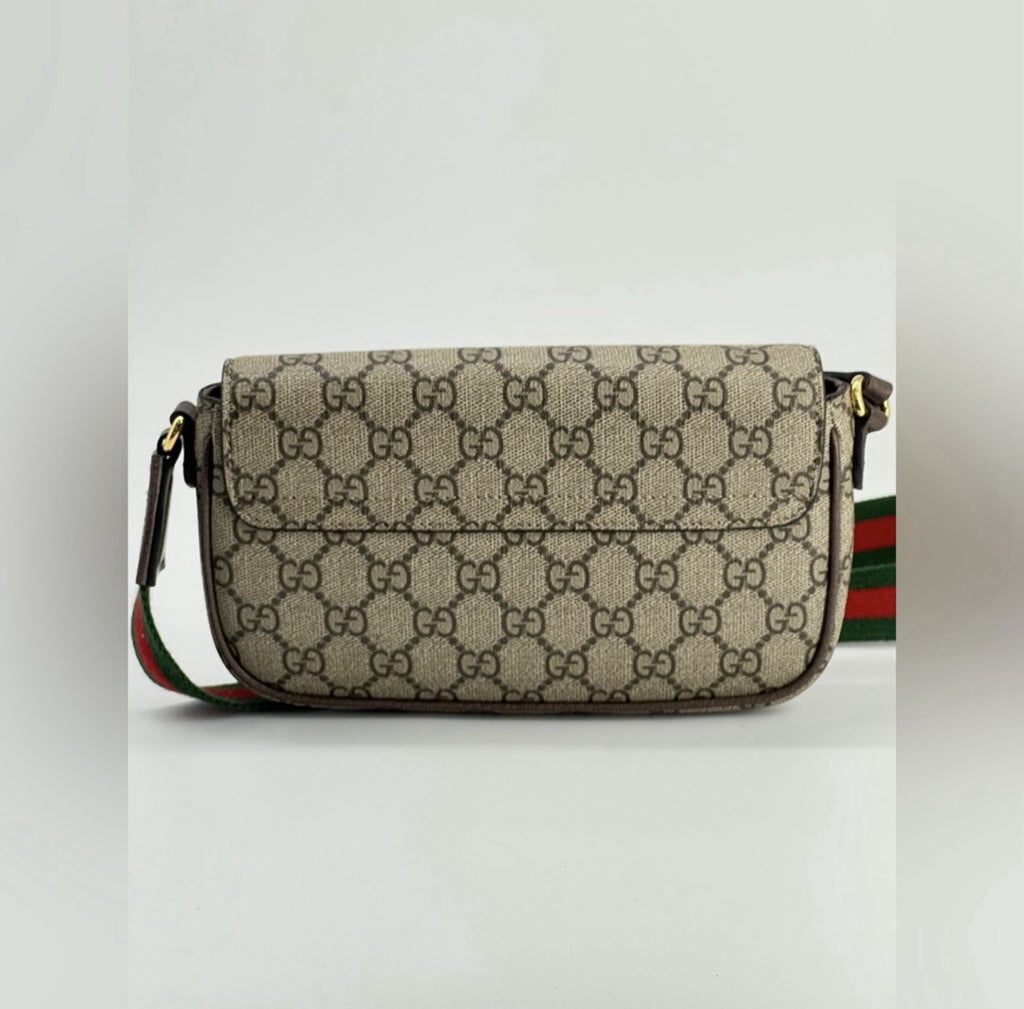 Gucci Ophidia Mini Bag GG Supreme Canvas Web Stripe Crossbody Bag — view 3