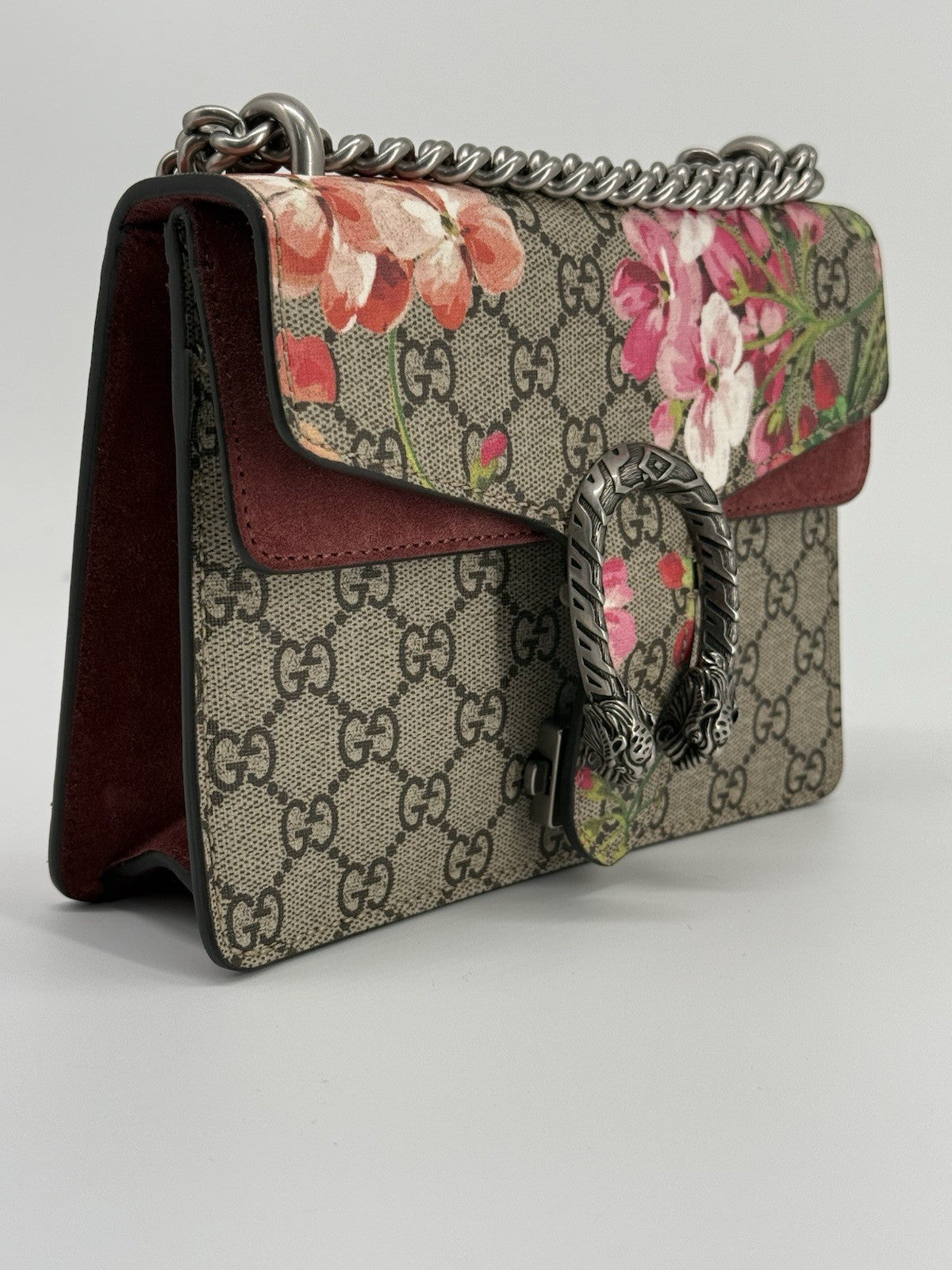 Gucci Blooms Mini Dionysus Shoulder Bag in Beige Canvas — view 5
