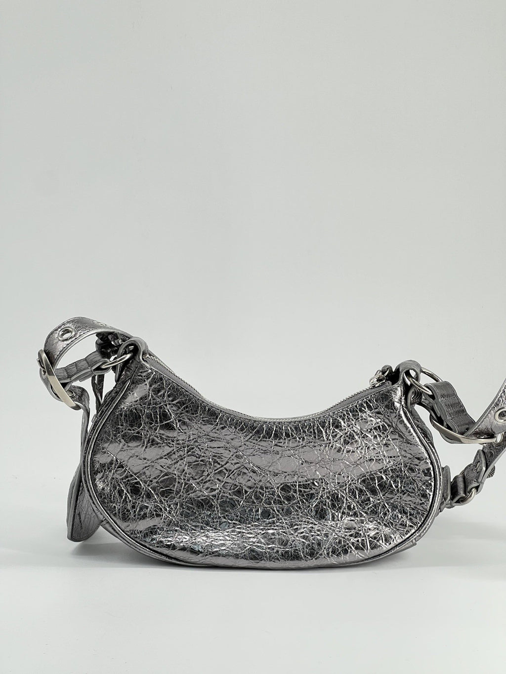 Balenciaga Le Cagole  Silver Leather Shoulder bag P235399670 — view 2