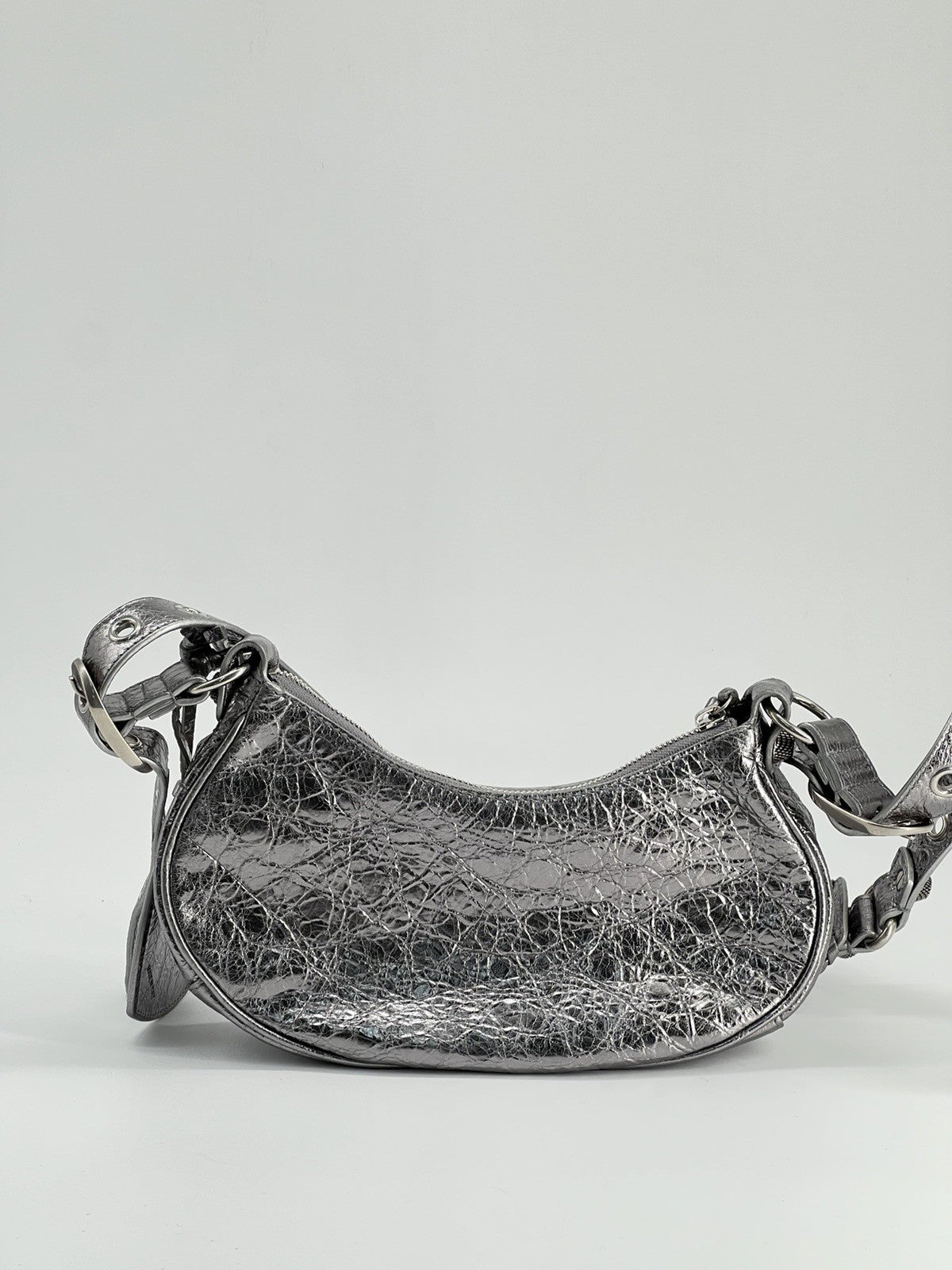 Balenciaga Le Cagole  Silver Leather Shoulder bag P235399670 — view 2