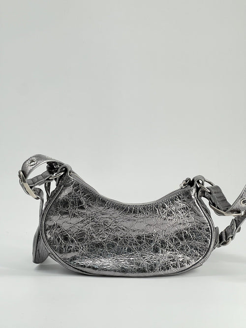 Balenciaga Le Cagole  Silver Leather Shoulder bag P235399670 — view 2