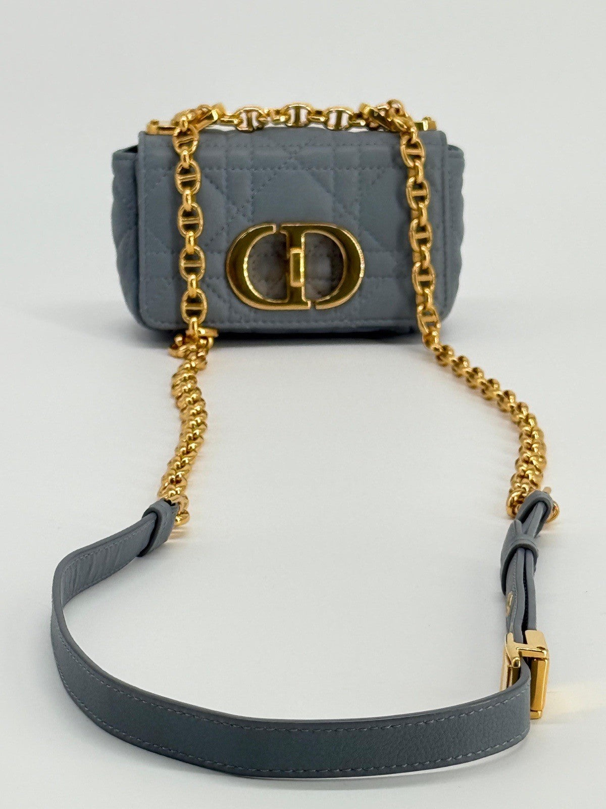 Dior Micro Dior Caro Shouder Bag Gray Leather — view 4