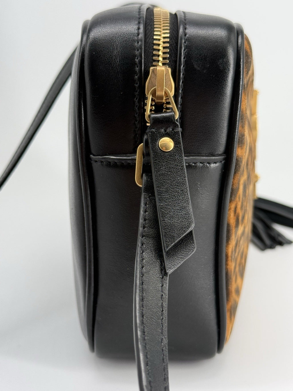 Saint Laurent Leopard Print Lou Camera Crossbody Bag — view 5