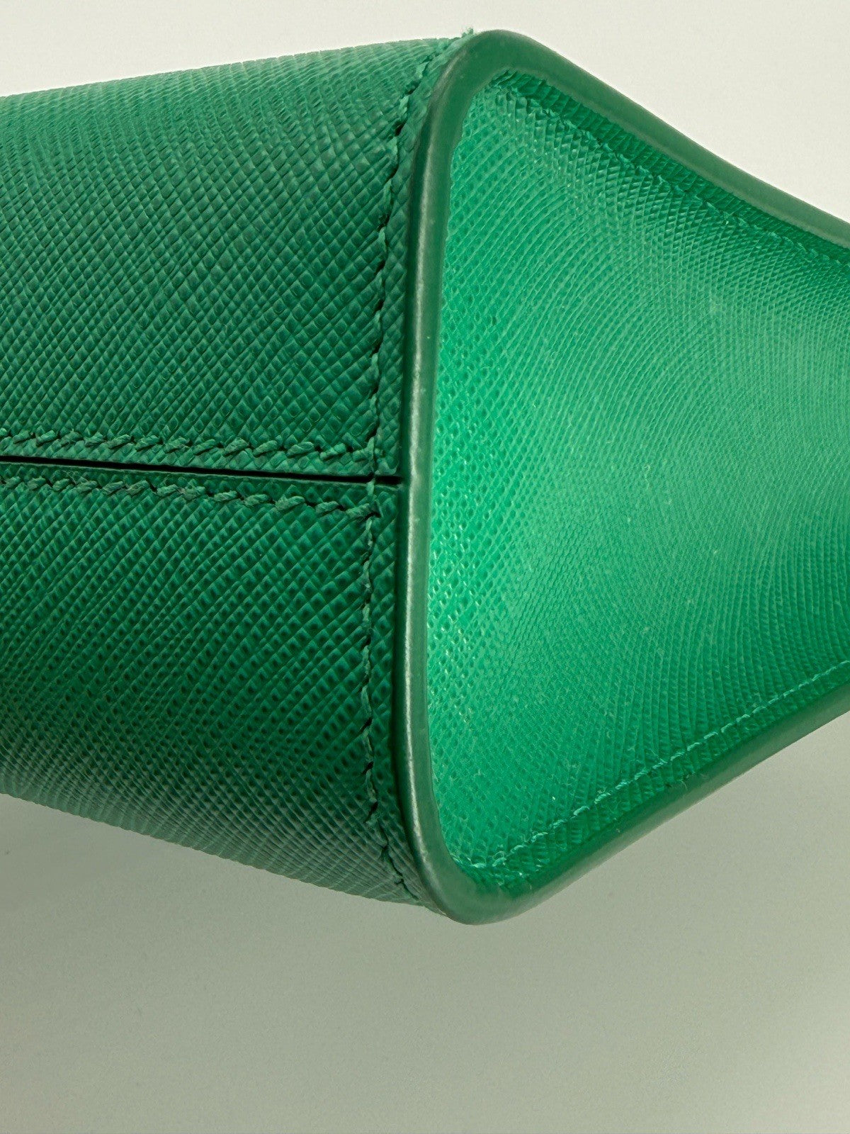 Prada Enameled Saffiano Satchel Mini Bag Metal Triangle — view 5