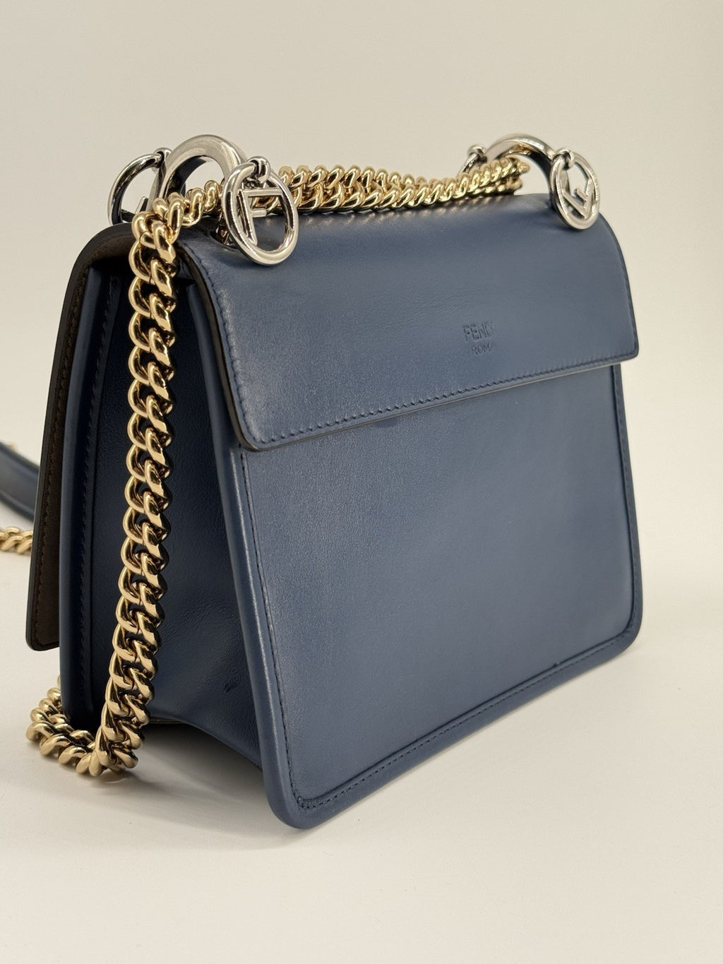 Fendi Kan I Blue Leather Shoulder Bag — view 5