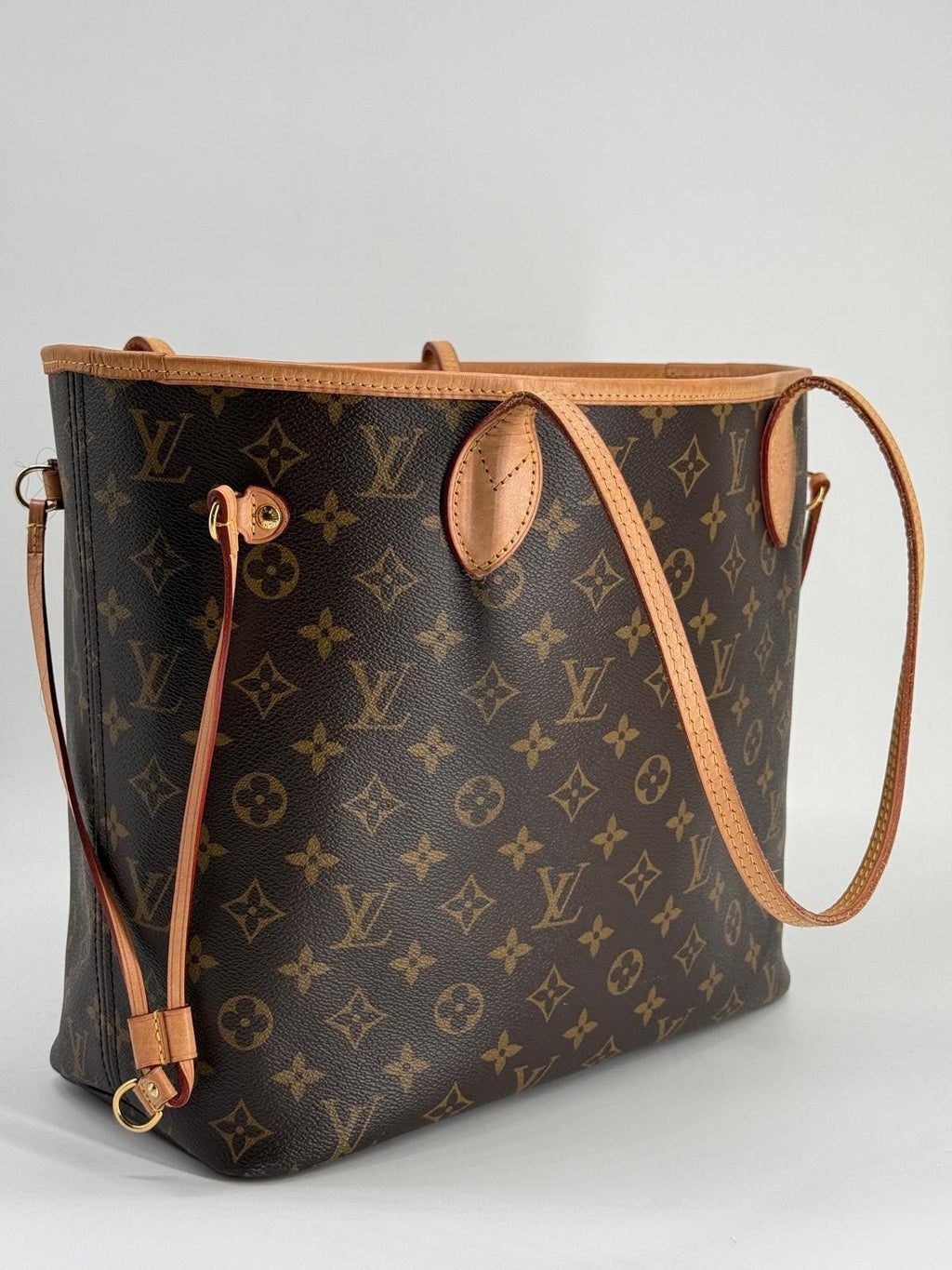 Louis Vuitton Neverfull Tote MM Brown Canvas Monogram Bag — view 7