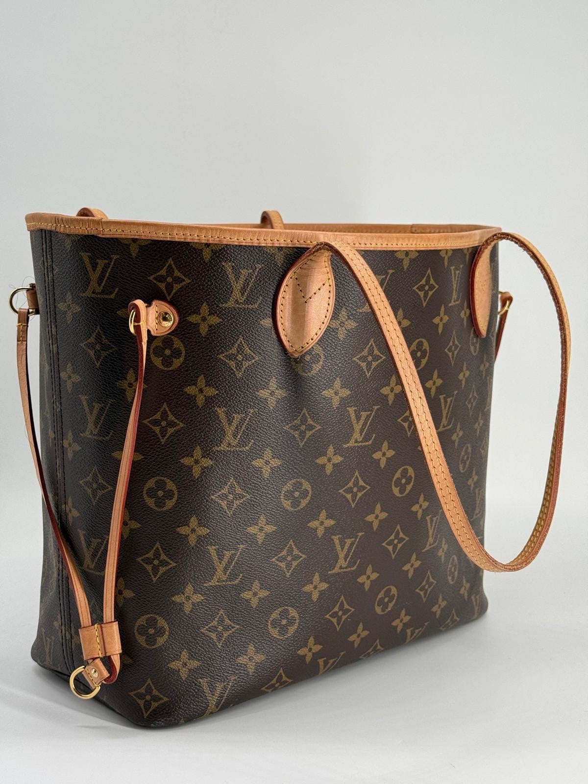 Louis Vuitton Neverfull Tote MM Brown Canvas Monogram Bag — view 7
