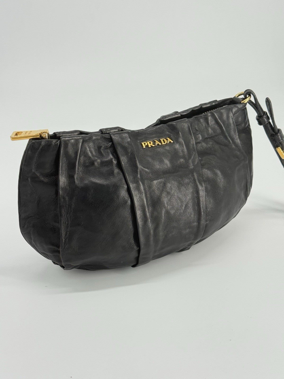 Prada Tessuto Black Leather Pouch — view 2
