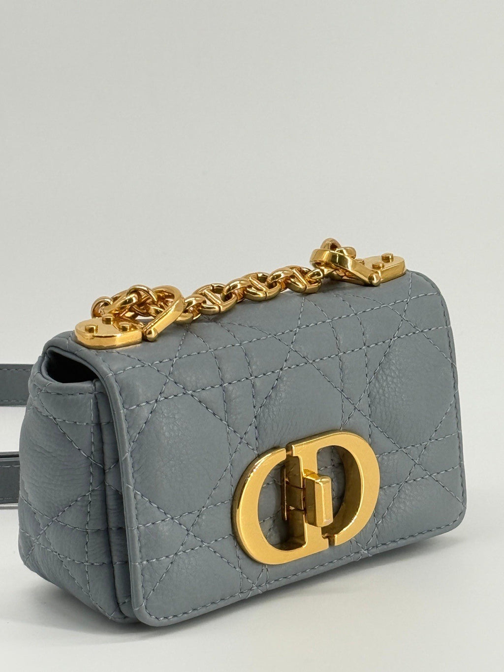 Dior Micro Dior Caro Shouder Bag Gray Leather — view 3