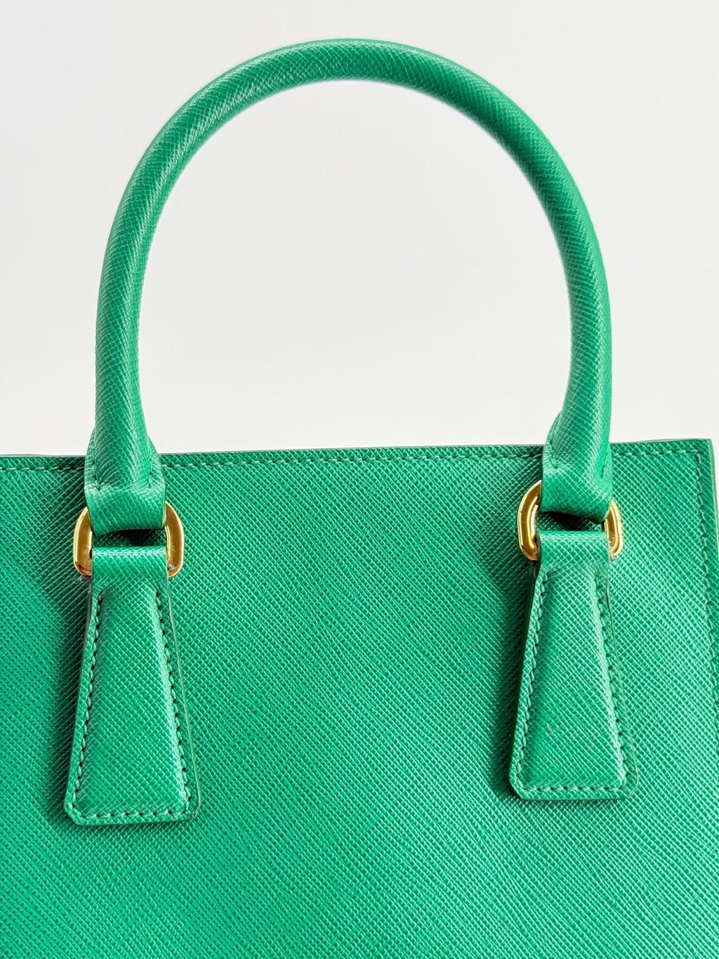 Prada Enameled Saffiano Satchel Mini Bag Metal Triangle — view 6