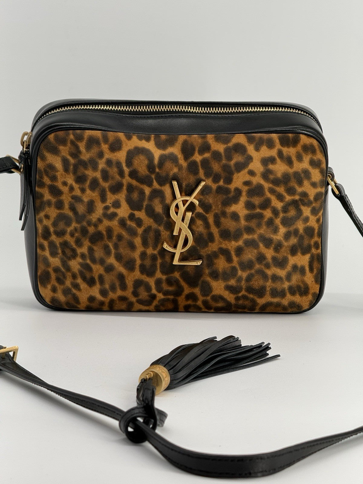 Saint Laurent Leopard Print Lou Camera Crossbody Bag — view 2