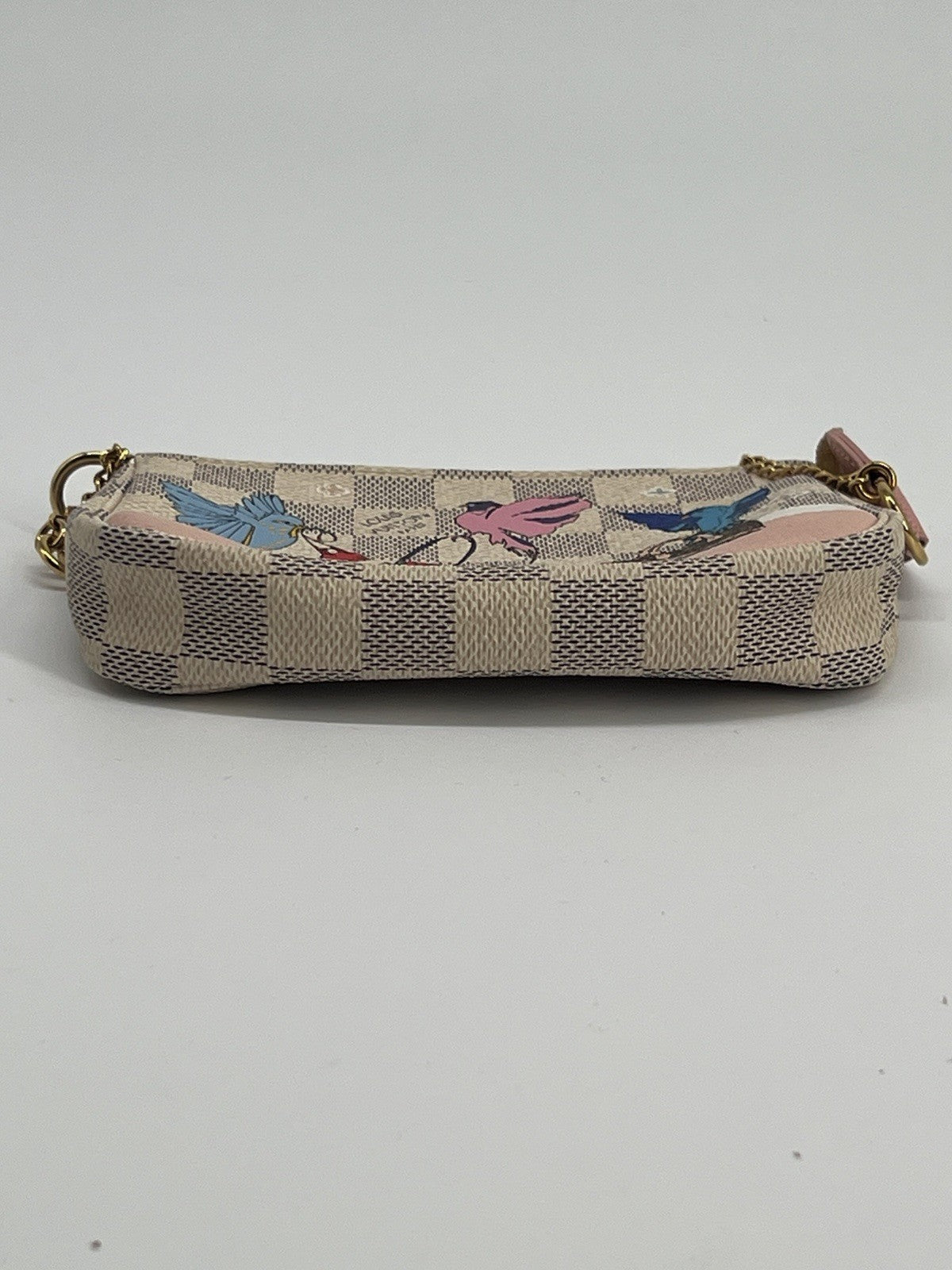 Louis Vuitton Mini Pochette Damien Azur Canvas Xmas Birds Bag — view 5